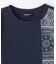バンダナ柄プリント 切替半袖Tシャツ