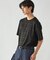 エンボスチェック クルーネックTシャツ