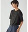 エンボスチェック クルーネックTシャツ