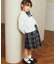 リボンタイ付き チェックプリーツスカート(110-130cm)
