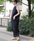 麻混ノースリーブタックワンピース