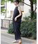 麻混ノースリーブタックワンピース
