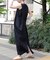 麻混ノースリーブタックワンピース