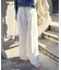 ブロードリボン二重織レイヤードタックパンツ