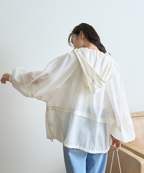 Rouge vif la cle フィブリルシアーフーディーブルゾン　ほぼ未使用 Rouge vif la cle フィブリルシアーフーディーブルゾン ほぼ未