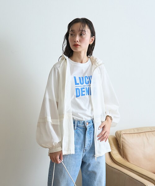 Rouge vif la cle フィブリルシアーフーディーブルゾン　ほぼ未使用 Rouge vif la cle フィブリルシアーフーディーブルゾン ほぼ未