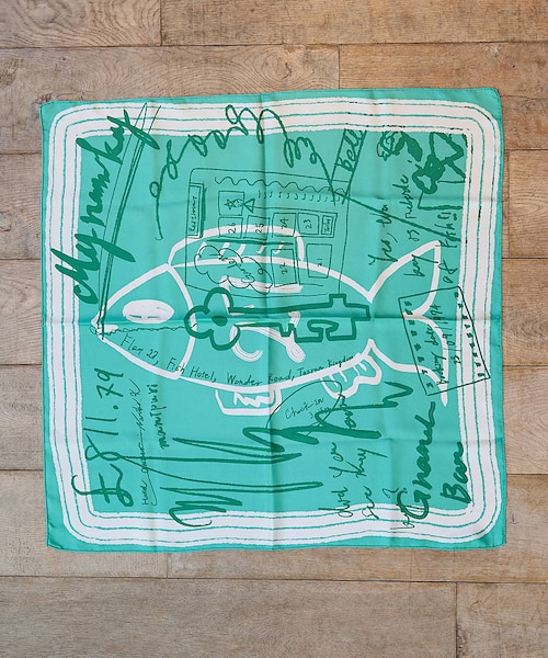 manipuri/マニプリ】インバージョンフィッシュ スカーフ 65×65