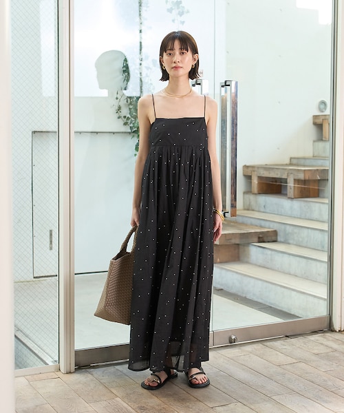 シルバードット刺繍ワンピース｜ルージュ・ヴィフ・ラクレの通販