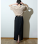 【接触冷感/UVカット/防しわ】リネンライクストレッチピンタックタイトスカート