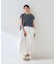 ギャザーサイドデザイン ロングスカート
