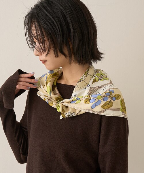 マニプリ　アンティークレシピ　スカーフ　65 manipuri/マニプリ】アンティークレシピ スカーフ 65×65｜ルージュ