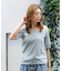 【Le Melange/ル・メランジュ】ベロアボーダーTシャツ/#8541007