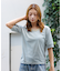 【Le Melange/ル・メランジュ】ベロアボーダーTシャツ/#8541007