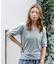 【Le Melange/ル・メランジュ】ベロアボーダーTシャツ/#8541007