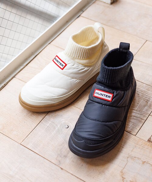 HUNTER/ハンター】イン/アウト ニッティド カフ スリッパ― ブーツ/K