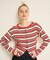 ストライプ組織2WAYニット/カーディガン