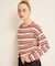 ストライプ組織2WAYニット/カーディガン