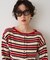 ストライプ組織2WAYニット/カーディガン