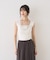 テンセルコットン総針スクエアネックニットタンク