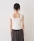 テンセルコットン総針スクエアネックニットタンク