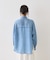 シアーデニムスタンドネックシャツ/バンドカラーシャツ