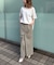 【防しわ】【梳毛調ストレッチ素材】ダブルタックフロントスリットタイトスカート