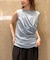 【接触冷感】【UVカット】【一部店舗限定】ドレープギャザーノースリーブカットソー