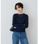 異素材リブストライプ 前後2WAYニット/カーディガン