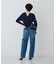 異素材リブストライプ 前後2WAYニット/カーディガン