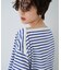 ボーダーボートネックカットソー/ロングスリーブTシャツ