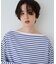 ボーダーボートネックカットソー/ロングスリーブTシャツ