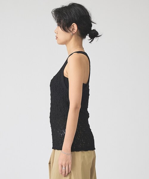 IRONING/アイロニング】FLORAL SHIRRED LACE タンクト｜ルージュ