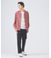 【定番】ストレッチ ノーカラー Vネック シャツ