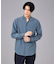 【定番】ストレッチ ノーカラー Vネック シャツ