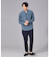 【定番】ストレッチ ノーカラー Vネック シャツ