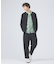【定番】ストレッチ ノーカラー Vネック シャツ