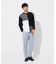 ポンチ パネル 切替 長袖 Tシャツ