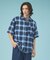 【WEB限定】マイクロメッシュ オンブレチェック半袖シャツ/ユニセックス