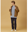 【変形襟】定番/シャンブレーツイル カラーレス シャツ / バンドカラーシャツ