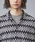 【Revo.】透かし編みニットオープンカラーヘリンボーン半端袖シャツ