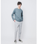 【チェック柄】ジャガード クルーネック 長袖 Tシャツ