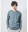 【チェック柄】ジャガード クルーネック 長袖 Tシャツ