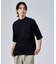 【モックネック】度詰め天竺　ラグランスリーブＴシャツ