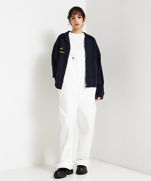 over print × UNIVERSAL OVERALL オーバーオール 157】Deck-Overall デニムオーバーオール / woadblue | ファッション