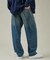 【ヴィンテージ加工】 LIGHT CURVED DENIM /ワイドデニム/ライ