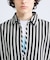サッカーストライプ スキッパーシャツ / オーバーサイズ / 半袖シャツ