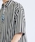 サッカーストライプ スキッパーシャツ / オーバーサイズ / 半袖シャツ