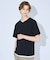 キーネック カノコ半袖Tシャツ / フェイクレイヤード