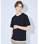 キーネック カノコ半袖Tシャツ / フェイクレイヤード