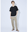 キーネック カノコ半袖Tシャツ / フェイクレイヤード